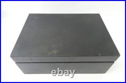 Vintage Used Wood Box Cigar Humidor Black Rectangular Chest Temperature Control