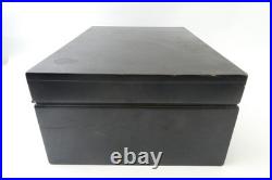 Vintage Used Wood Box Cigar Humidor Black Rectangular Chest Temperature Control
