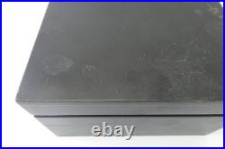 Vintage Used Wood Box Cigar Humidor Black Rectangular Chest Temperature Control