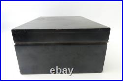 Vintage Used Wood Box Cigar Humidor Black Rectangular Chest Temperature Control
