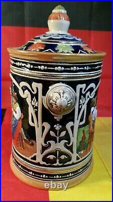 Vintage W. Germany Ceramic THEWALT Humidor / Tobacco Jar With Lid