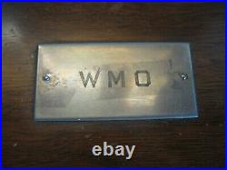 Vintage Walnut wooden brass cigar humidor box milk glass lined Mono WMO
