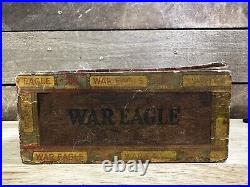 Vintage War Eagle Wooden Cigar Box 2 For 5 Cents