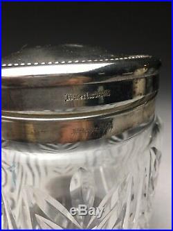 Vintage Waterford Irish Crystal Cigar Humidor Silverplate Lid