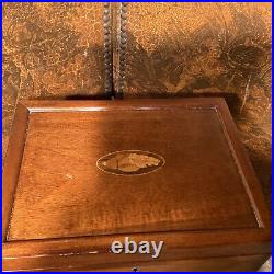 Vintage Wellington House Repro Cigar Tobacco Stand Inlaid Shell Faux Keyhole