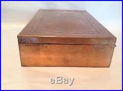 Vintage Wendell August Forge Copper Cedar Cigar Humidor Aztec Humidifier 10.5W