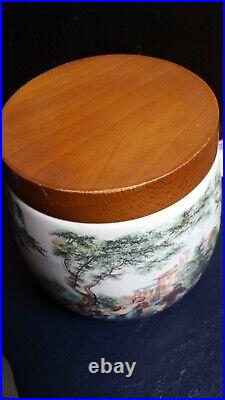 Vintage Whitecross Tobacco Ceramic Humidor Hand Made in Italy Jar 5.5 tall