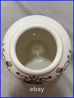 Vintage Williamsburg Delft Brass Tobacco Jar Olde Virginea Plantation Souvenir