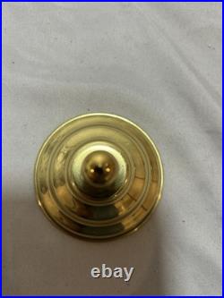 Vintage Williamsburg Delft Brass Tobacco Jar Olde Virginea Plantation Souvenir