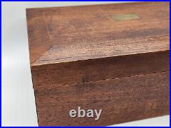 Vintage Wood Cigar Humidor Box White Milk Glass Lined Read Description