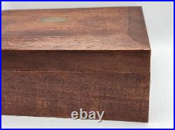 Vintage Wood Cigar Humidor Box White Milk Glass Lined Read Description