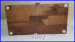 Vintage Wood Cigar Humidor w Wisconsin Tobacco Law Compliance Stamp on Bottom