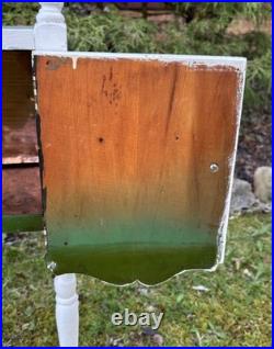 Vintage Wood Cooper Lined Humidor Cabinet Side Table Painted White & Sage Green