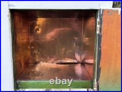 Vintage Wood Cooper Lined Humidor Cabinet Side Table Painted White & Sage Green