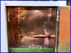 Vintage Wood Cooper Lined Humidor Cabinet Side Table Painted White & Sage Green