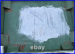 Vintage Wood Cooper Lined Humidor Cabinet Side Table Painted White & Sage Green