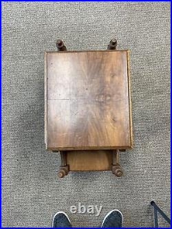 Vintage Wood Copper Lined Tobacco Humidor Cabinet Smoking Table 1920s! Solid