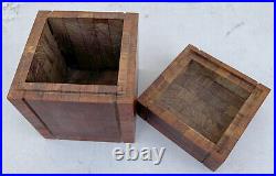 Vintage Wood Cuboid Mid Century Modern Dunhill Cigar Humidor