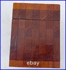 Vintage Wood Cuboid Mid Century Modern Dunhill Cigar Humidor