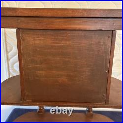 Vintage Wood Side Table withTobacco Humidor Cupboard Copper Foil Lined 24x22x12