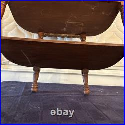 Vintage Wood Side Table withTobacco Humidor Cupboard Copper Foil Lined 24x22x12