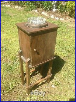 Vintage Wood Smoker Smoking Stand Cabinet Humidor Cabinet Side Table ash tray