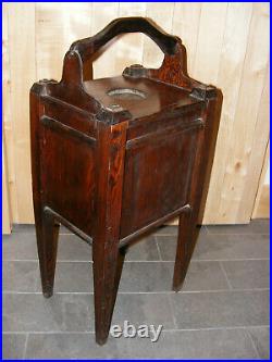 Vintage Wood Smoking Ashtray Stand Pipe Tobacco Humidor Cabinet