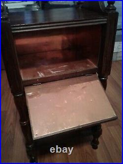 Vintage Wood Smoking Stand Side Table Humidor