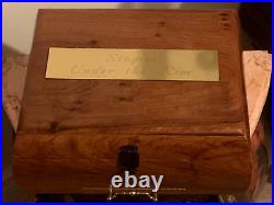 Vintage Wooden Cigar Box with Humidor and lower drawer, Metal Latch