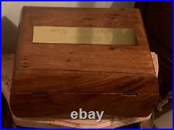 Vintage Wooden Cigar Box with Humidor and lower drawer, Metal Latch