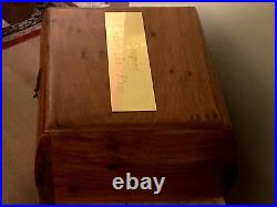 Vintage Wooden Cigar Box with Humidor and lower drawer, Metal Latch