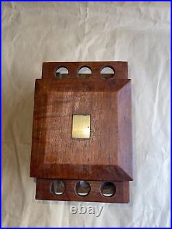 Vintage Wooden Humidor and Pipe Holder For Tobacco Scrimshaw Sailing Ship Wow