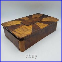 Vintage Wooden Inlay Humidor Rectangular Box with Lid 13