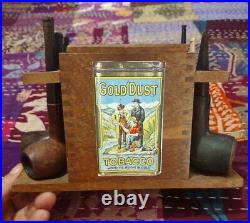 Vintage Wooden Pipe Stand Humidor That Holds 6 Pipes Used Smoking Collectible