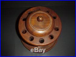Vintage Wooden Pipe & Tobacco Glass Jar Humidor Smoking Rack