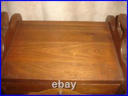 Vintage Wooden Tobacco Humidor Cabinet Copper Lined 29x15x12.5