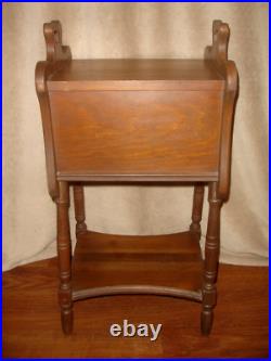 Vintage Wooden Tobacco Humidor Cabinet Copper Lined 29x15x12.5