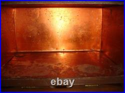 Vintage Wooden Tobacco Humidor Cabinet Copper Lined 29x15x12.5