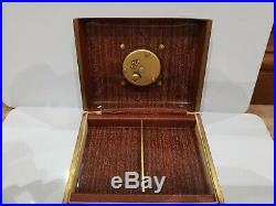 Vintage Working Phinney Walker Clock With Cigarette / Cigar Case, Travel Humidor
