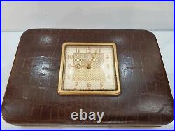 Vintage Working Phinney Walker Clock With Cigarette / Cigar Case, Travel Humidor