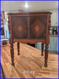 Vintage antique Art Deco wood cigar smoking Table humidor Stand chest