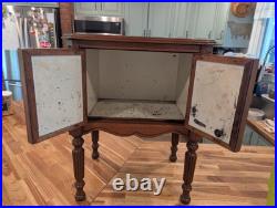 Vintage antique Art Deco wood cigar smoking Table humidor Stand chest