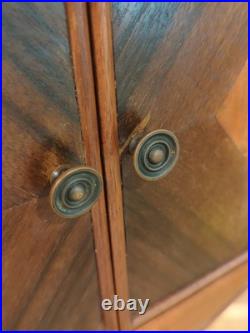 Vintage antique Art Deco wood cigar smoking Table humidor Stand chest