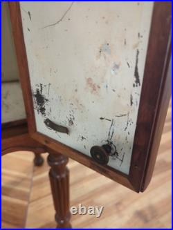 Vintage antique Art Deco wood cigar smoking Table humidor Stand chest