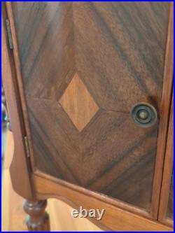 Vintage antique Art Deco wood cigar smoking Table humidor Stand chest