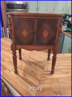 Vintage antique Art Deco wood cigar smoking Table humidor Stand chest