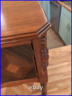Vintage antique Art Deco wood cigar smoking Table humidor Stand chest