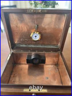 Vintage antique wood cigar humidor box