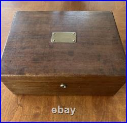 Vintage antique wood cigar humidor box