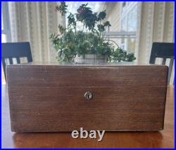 Vintage antique wood cigar humidor box